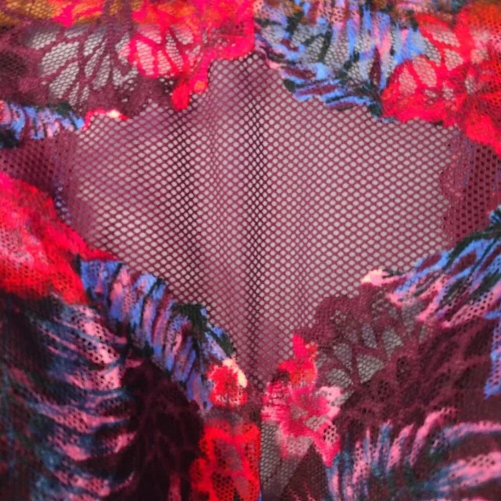 PINK Victoria's Secret Tropical Lace Bralette - Red, Purple, Blue, Pink - Picture 5 of 7
